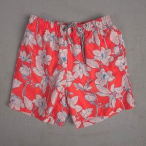Franks Kids Boys Swim Trunks Shorts Red Floral Print Size L
